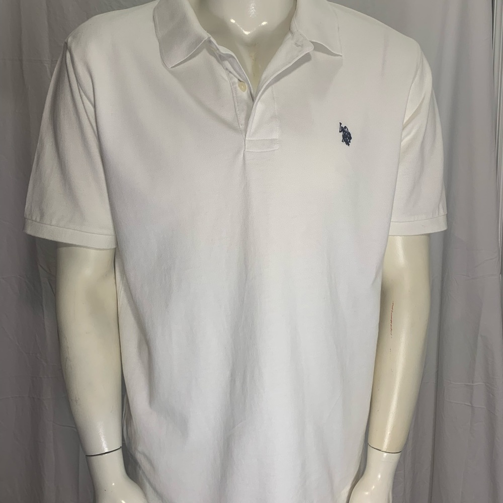 US Polo Assn White Color Pony Polo Shirt  Sz. Large